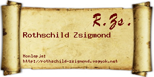 Rothschild Zsigmond névjegykártya